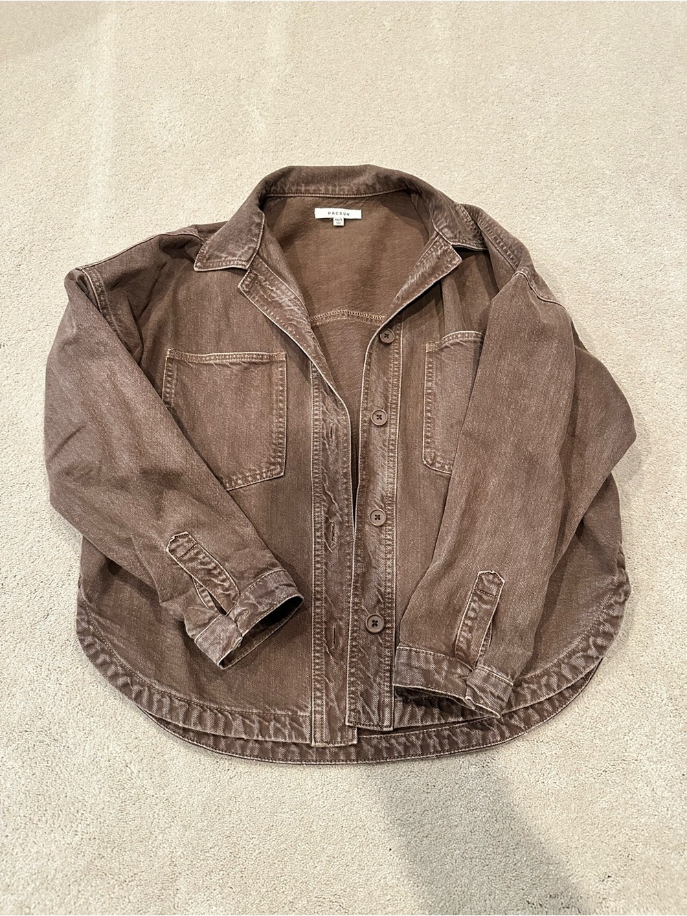 PacSun Washed Brown Denim Shacket